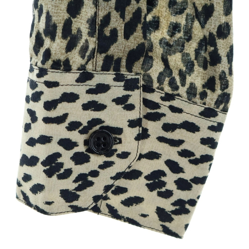 SAINT LAURENT PARIS(サンローランパリ) 14SS エディ期 Leopard Shirt ベイビーキャット レオパード ロングスリーブ 長袖 シャツ ベージュ/ブラック 323951 YM30P