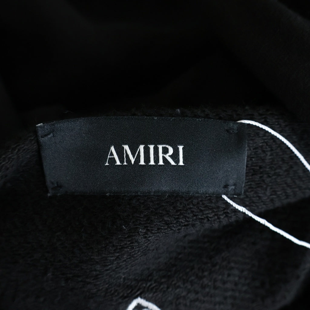 AMIRI(アミリ) MA CREST MAクレストロゴ刺繍 ジップアップフーディーパーカー ブラック AMJYHD1126