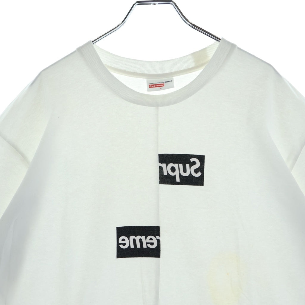 SUPREME(シュプリーム) 18AW ×COMME des GARCONS SHIRT Split Box Logo Tee コムデギャルソン シャツ スプリット ボックスロゴ 半袖Tシャツ カットソー ホワイト