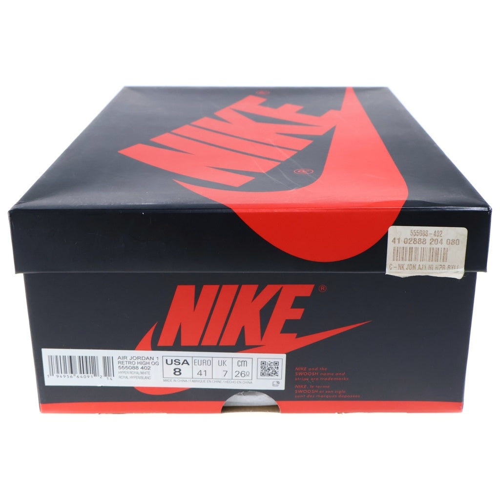 NIKE(ナイキ) AIR JORDAN 1 HIGH OG HYPER ROYAL エアジョーダン1 ハイパーロイヤル ハイカットスニーカー ホワイト/ブルー US8/26cm 555088-402