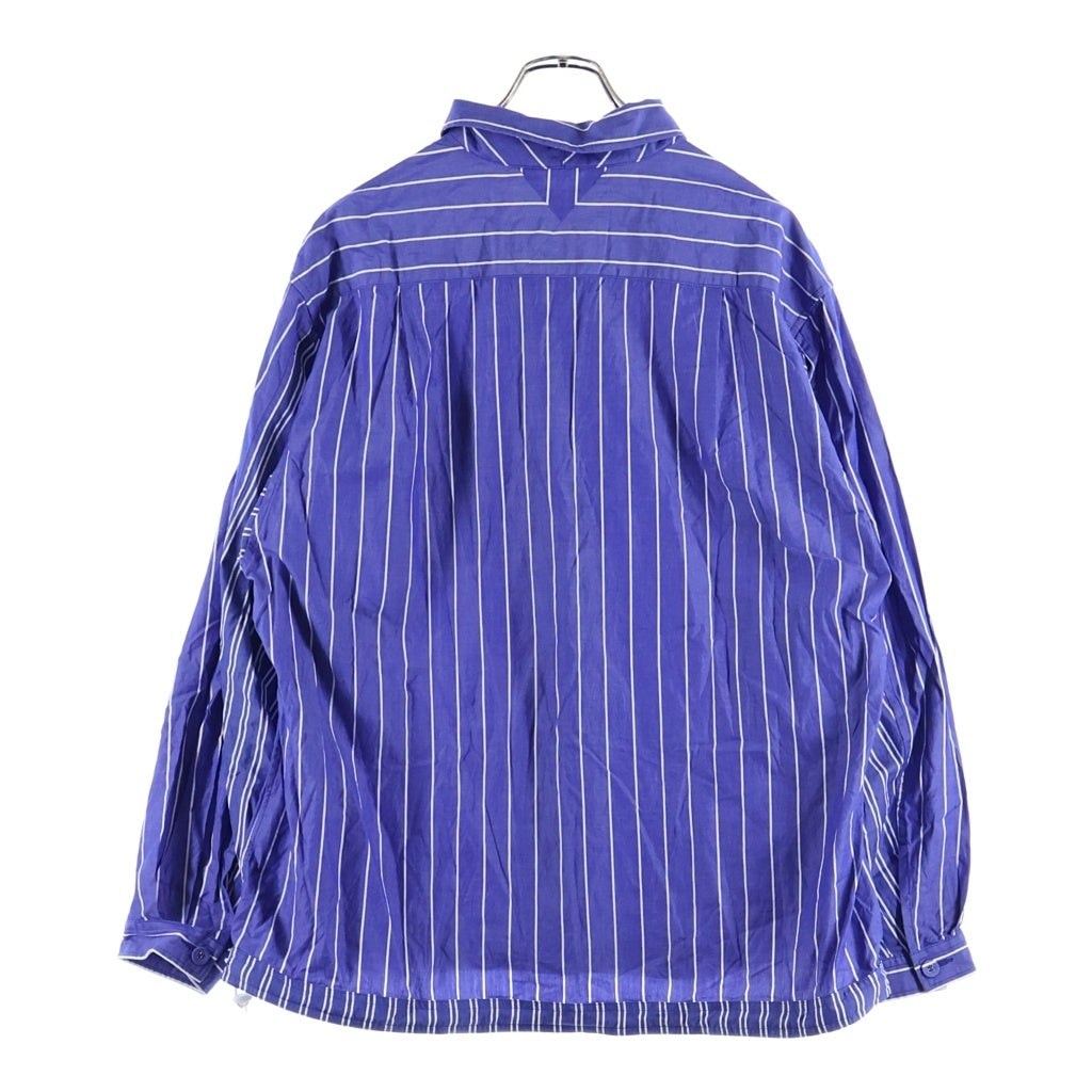 White Mountaineering(ホワイトマウンテニアリング) MID GUSSET SLEEVE STRIPE SHIRT BLOUSON ミッドガセットスリーブストライプシャツブルゾン ブルー WM2571104