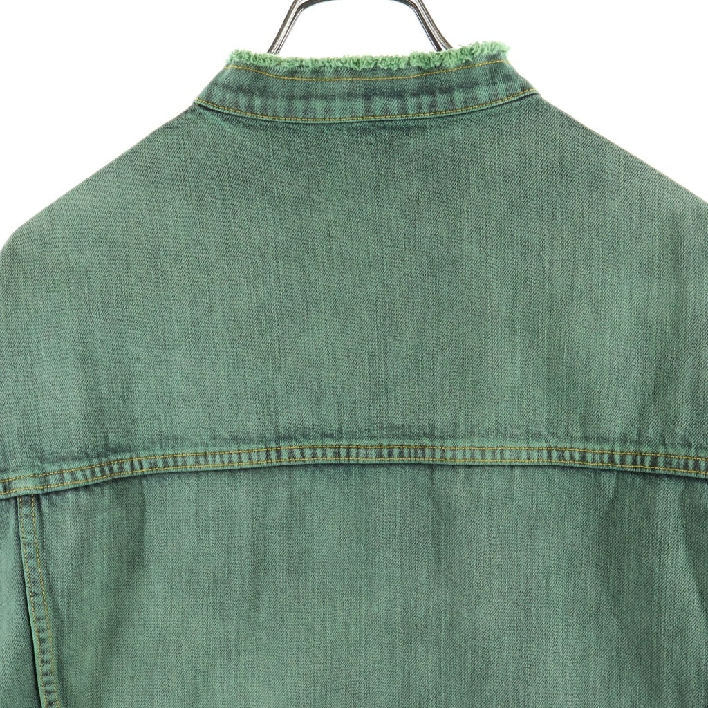 YOKE(ヨーク) 24SS CUT-OFF WIDE DENIM TRUCKER JACKET カットオフワイドデニムトラッカージャケット グリーン YK24SS0694B