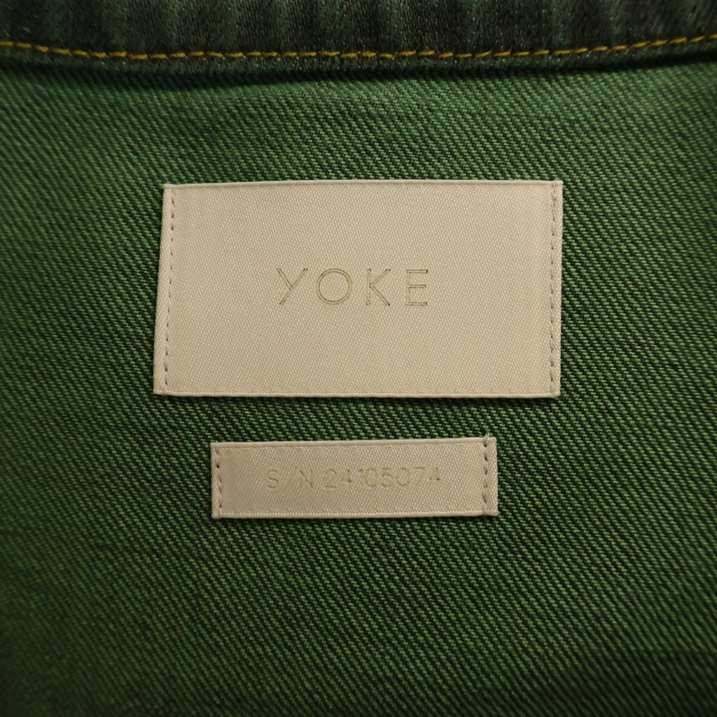 YOKE(ヨーク) 24SS CUT-OFF WIDE DENIM TRUCKER JACKET カットオフワイドデニムトラッカージャケット グリーン YK24SS0694B
