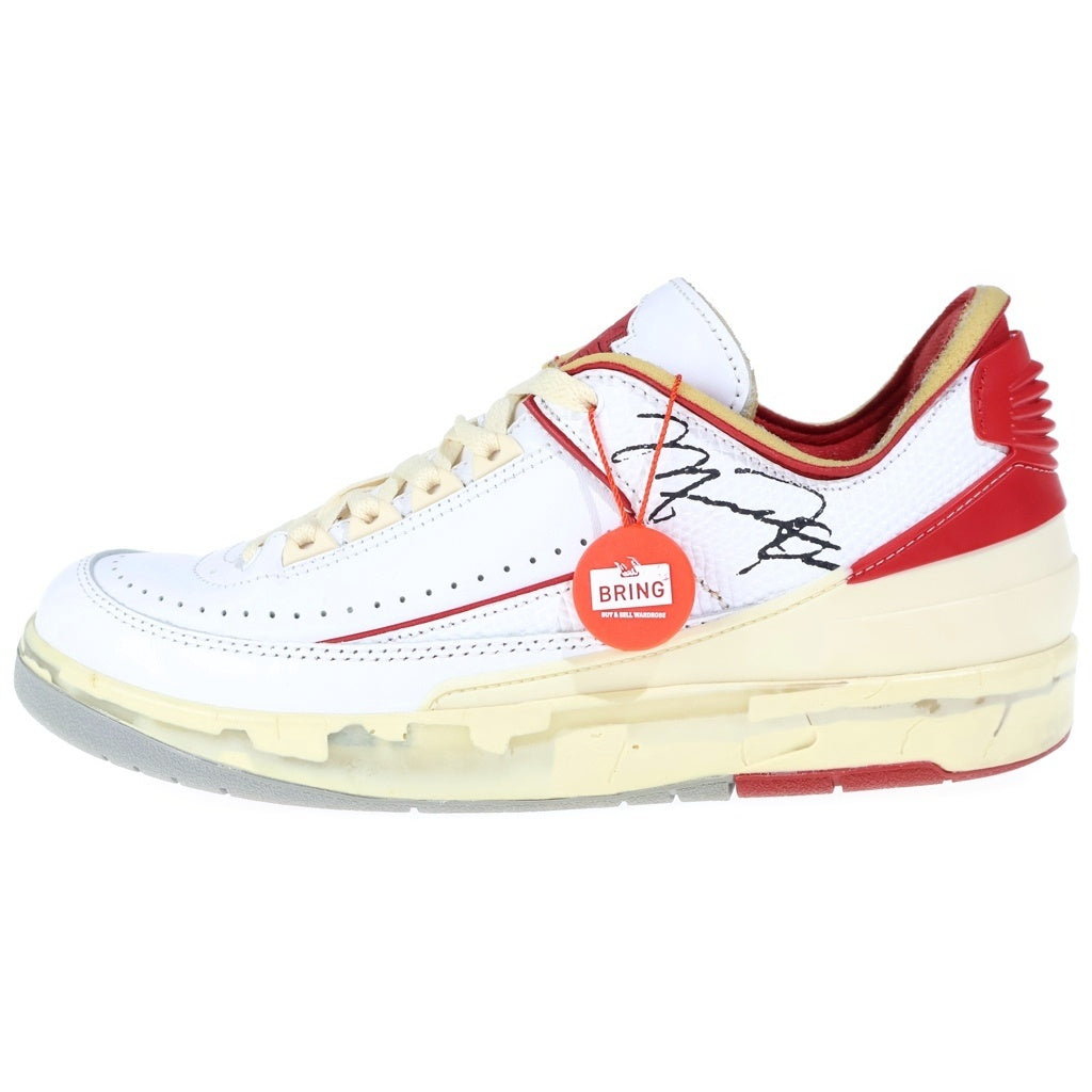 NIKE(ナイキ) ×OFF-WHITE AIR JORDAN 2 RETRO LOW SP オフホワイト エアジョーダン2 ローカットスニーカー ホワイト/レッド US8.5/26.5cm DJ4375-106