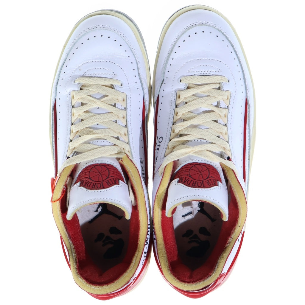 NIKE(ナイキ) ×OFF-WHITE AIR JORDAN 2 RETRO LOW SP オフホワイト エアジョーダン2 ローカットスニーカー ホワイト/レッド US8.5/26.5cm DJ4375-106