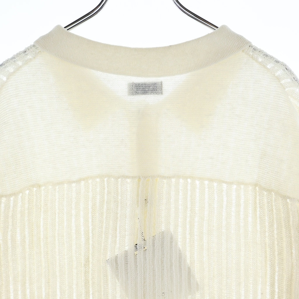 YOKE(ヨーク) 26SS Rib Knit Sheer Shirt リブニットシアー半袖シャツ ホワイト YK26SS01250S