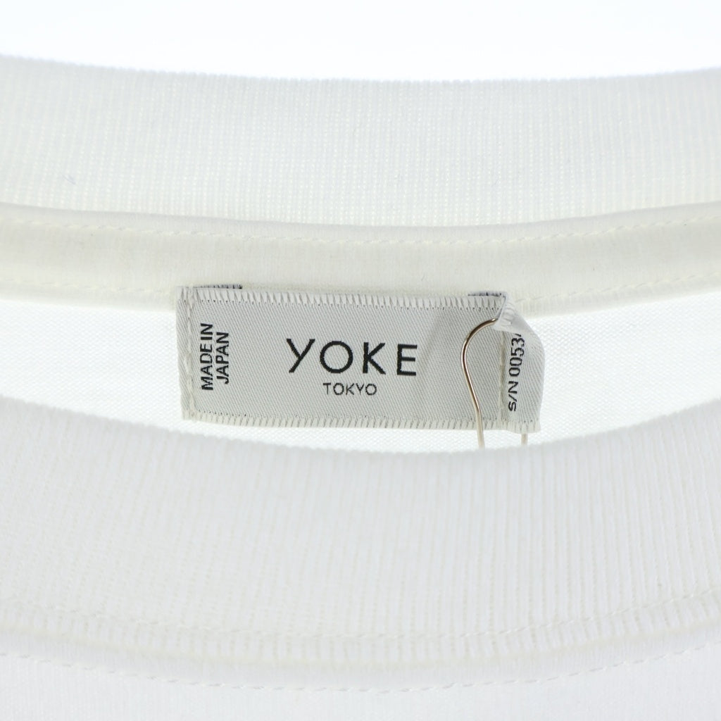 YOKE(ヨーク) 26SS Abstract Embroited T-shirt アブストラクトエンブロイデッド フロント刺繍 半袖Tシャツ カットソー ホワイト YK26SS01230CS