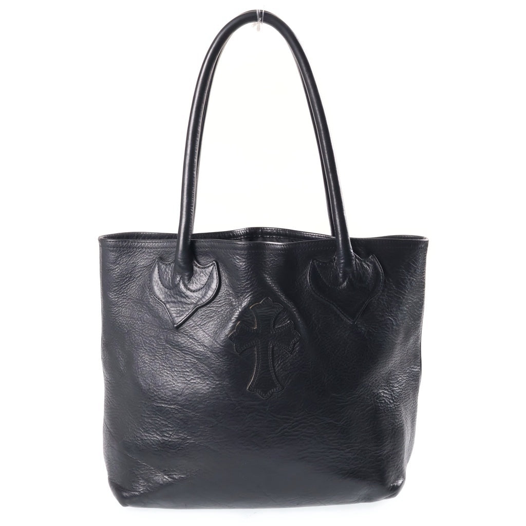 CHROME HEARTS(クロムハーツ) FS TOTE FSトート クロスパッチ付きレザートートバッグ ブラック