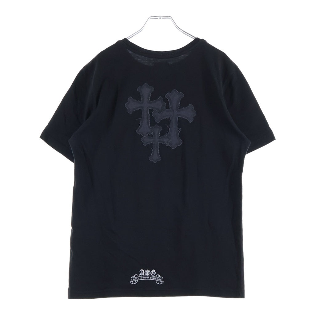 A&G(エーアンドジー) トリプルクロス パッチ 半袖Tシャツ カットソー ブラック
