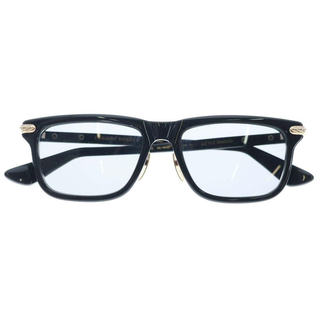CHROME HEARTS(クロムハーツ) LITTLE DINGER スクエアフレーム サングラス メガネ ブラック/ゴールド 150642052