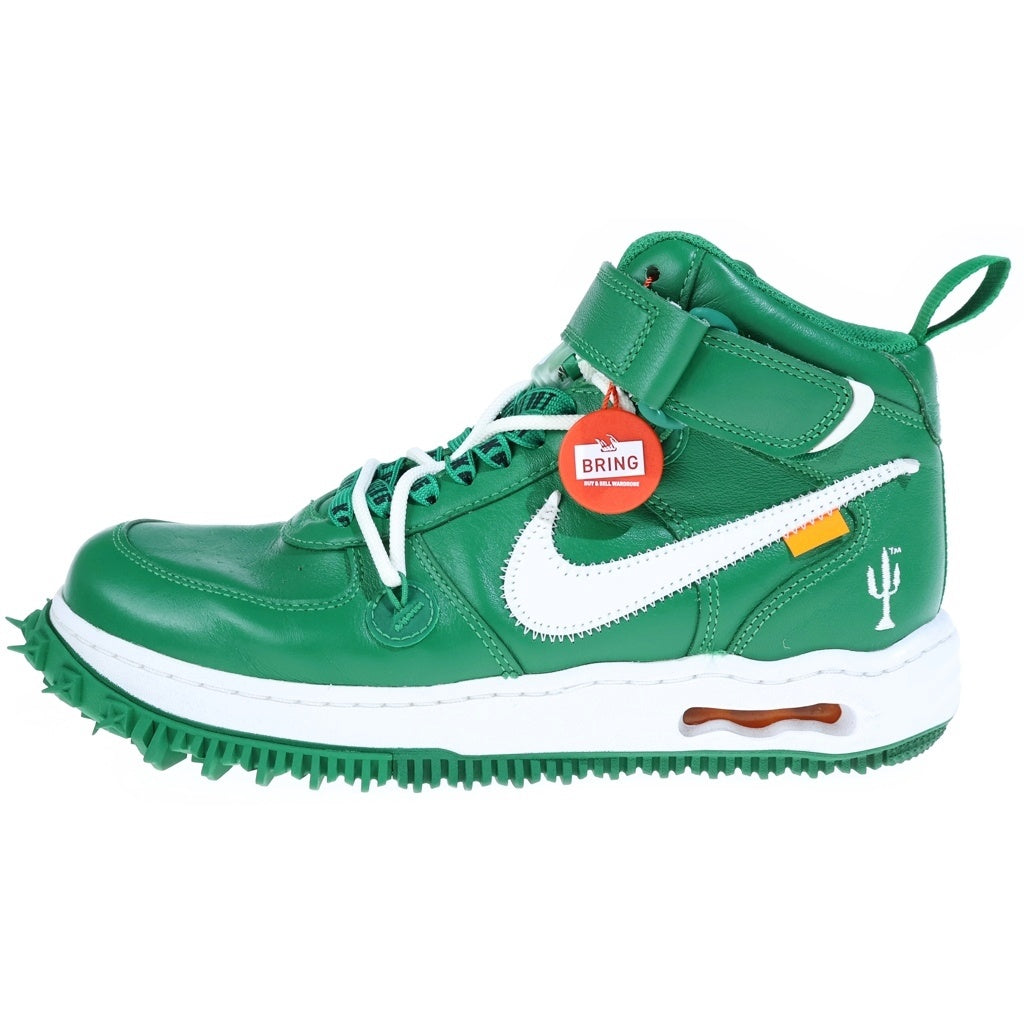 NIKE(ナイキ) ×Off-White AIR FORCE 1 MID PINE GREEN エアフォース1 SP LTHR パイングリーン ミッドカットスニーカー グリーン US8.5/26.5m DR0500-300