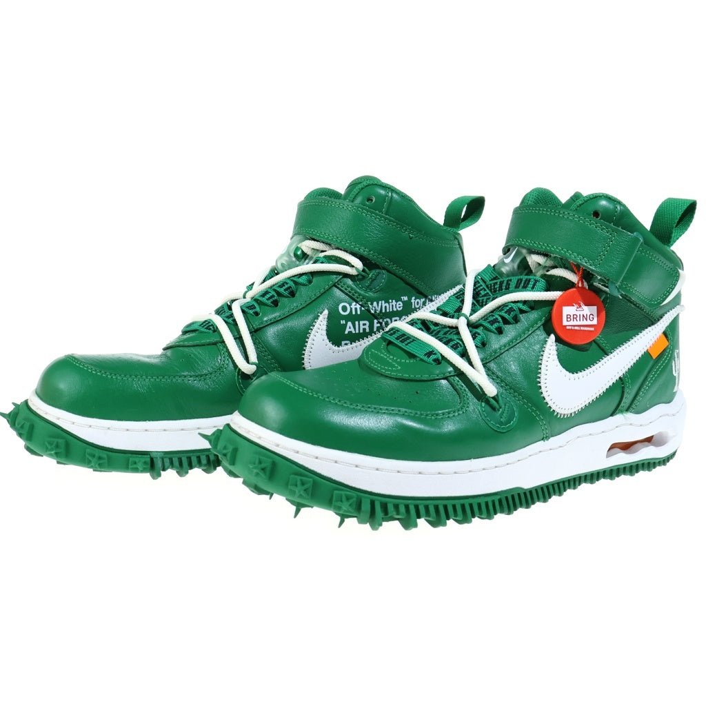 NIKE(ナイキ) ×Off-White AIR FORCE 1 MID PINE GREEN エアフォース1 SP LTHR パイングリーン ミッドカットスニーカー グリーン US8.5/26.5m DR0500-300