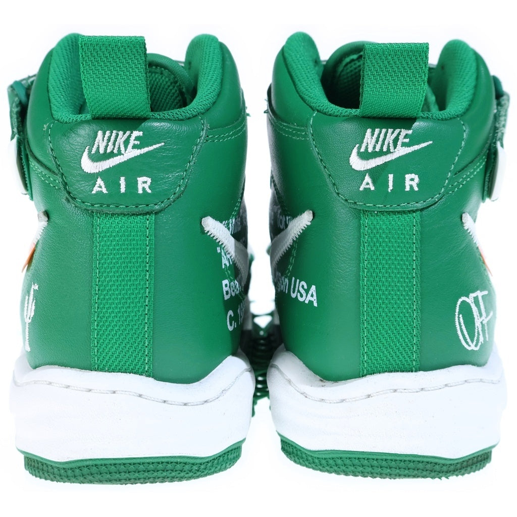 NIKE(ナイキ) ×Off-White AIR FORCE 1 MID PINE GREEN エアフォース1 SP LTHR パイングリーン ミッドカットスニーカー グリーン US8.5/26.5m DR0500-300