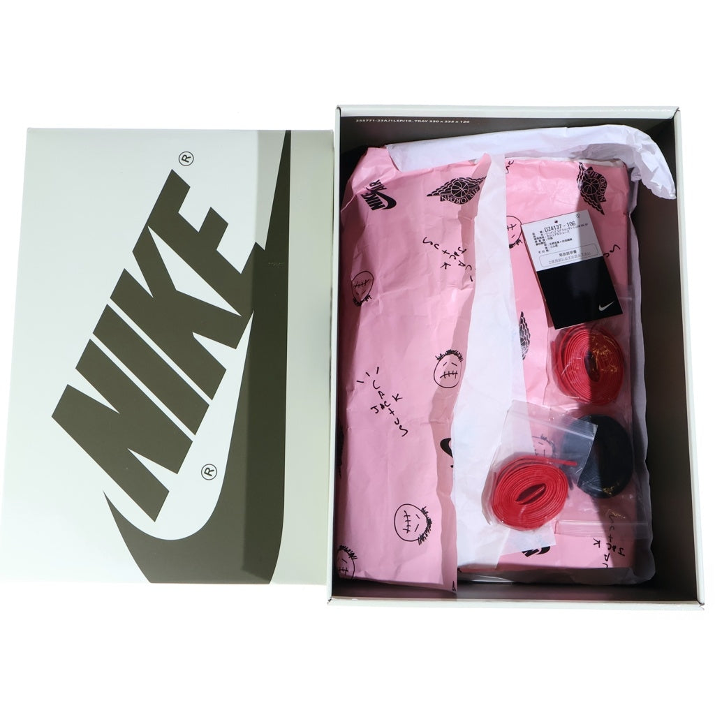 NIKE(ナイキ) ×TRAVIS SCOTT AIR JORDAN 1 LOW トラヴィススコット エアジョーダン1 レザーローカットスニーカー オリーブ/ブラック/ホワイト US12/29cm DZ4137-100