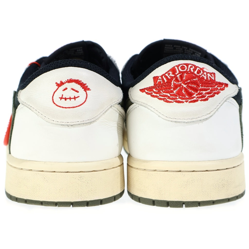 NIKE(ナイキ) ×TRAVIS SCOTT AIR JORDAN 1 LOW トラヴィススコット エアジョーダン1 レザーローカットスニーカー オリーブ/ブラック/ホワイト US12/29cm DZ4137-100