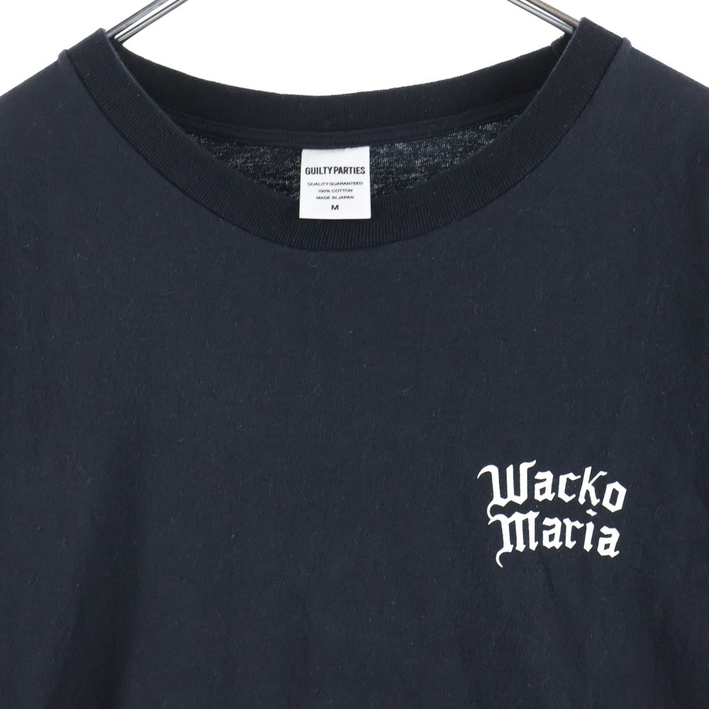 WACKO MARIA(ワコマリア) 26AW WASHED HEAVY WEIGHT CREW NECK T-SHIRT TYPE-1 ヘビーウェイトクルーネック マリア プリント半袖Tシャツ カットソー ブラック 26FWE-WMT-WT01