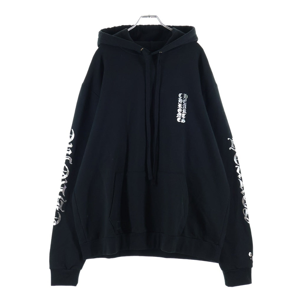 CHROME HEARTS(クロムハーツ) SWTSHRT PLVR スリーブロゴ プルオーバーパーカー ブラック/シルバー