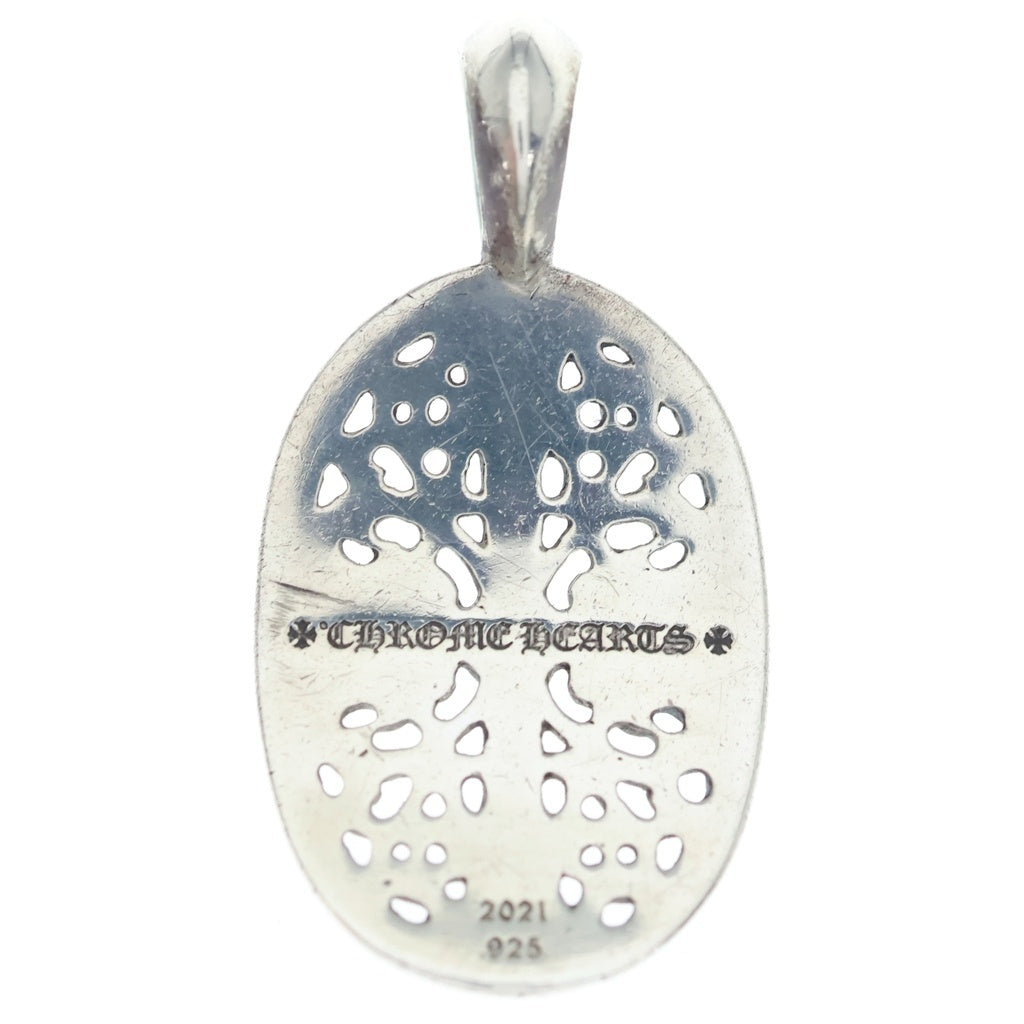 CHROME HEARTS(クロムハーツ) CLSC OVAL P/D クラシックオーバル PAVEダイヤ ペンダントトップ シルバー