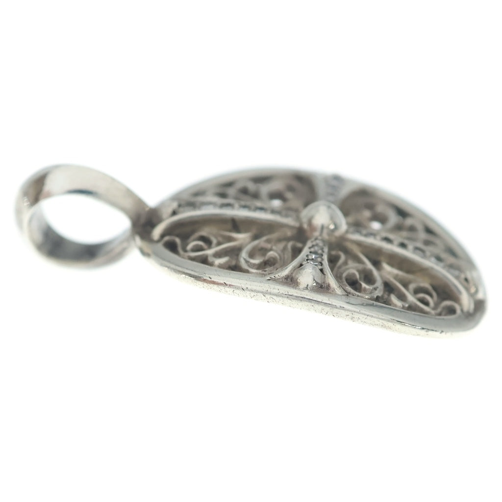 CHROME HEARTS(クロムハーツ) CLSC OVAL P/D クラシックオーバル PAVEダイヤ ペンダントトップ シルバー