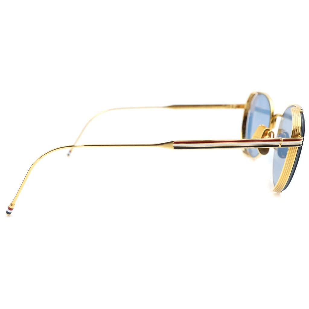 THOM BROWNE(トムブラウン) オーバルメタルサングラス アイウェア メガネ ゴールド/ブルー TB-106-C-NVY-GLD-50
