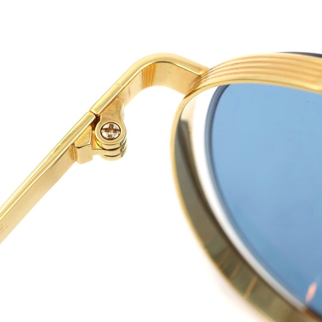 THOM BROWNE(トムブラウン) オーバルメタルサングラス アイウェア メガネ ゴールド/ブルー TB-106-C-NVY-GLD-50