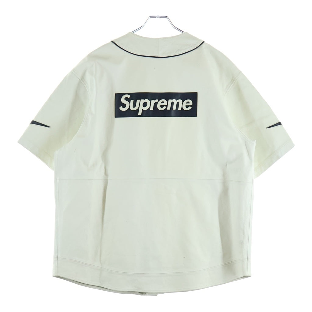SUPREME(シュプリーム) 19AW ×Nike Leather Baseball Jersey ナイキ レザーベースボールジャージ ホワイト CK6221-133