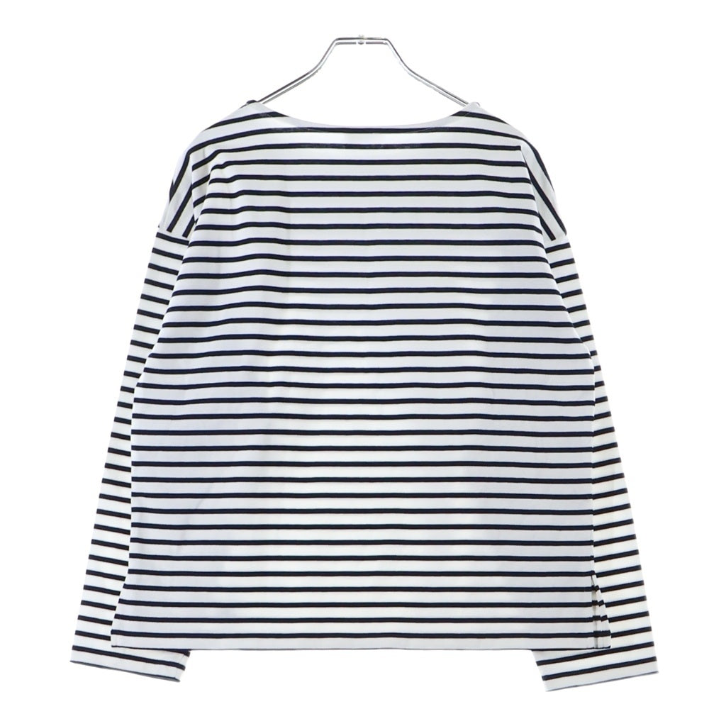 CELINE(セリーヌ) トリオンフ ボーダー スリット 長袖Tシャツ カットソー レディース ホワイト 3ZC8314P