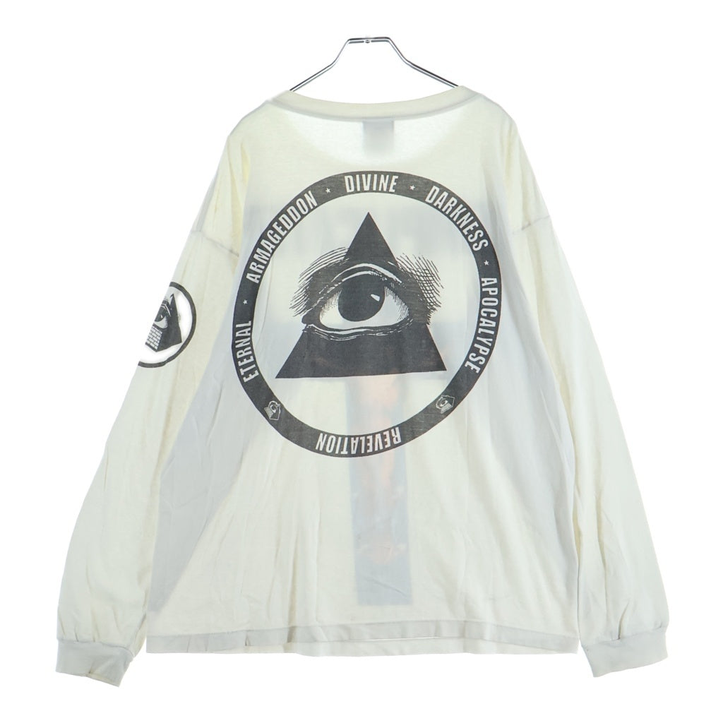 SAINT MICHAEL(セントマイケル) 23AW ×KOSUKE KAWAMURA KK_LS TEE カワムラコウスケ ヴィンテージ加工 ロングスリーブカットソー 長袖Tシャツ ホワイト SM-A23-0000-C19