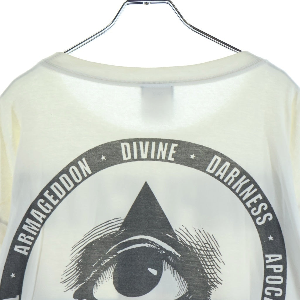 SAINT MICHAEL(セントマイケル) 23AW ×KOSUKE KAWAMURA KK_LS TEE カワムラコウスケ ヴィンテージ加工 ロングスリーブカットソー 長袖Tシャツ ホワイト SM-A23-0000-C19