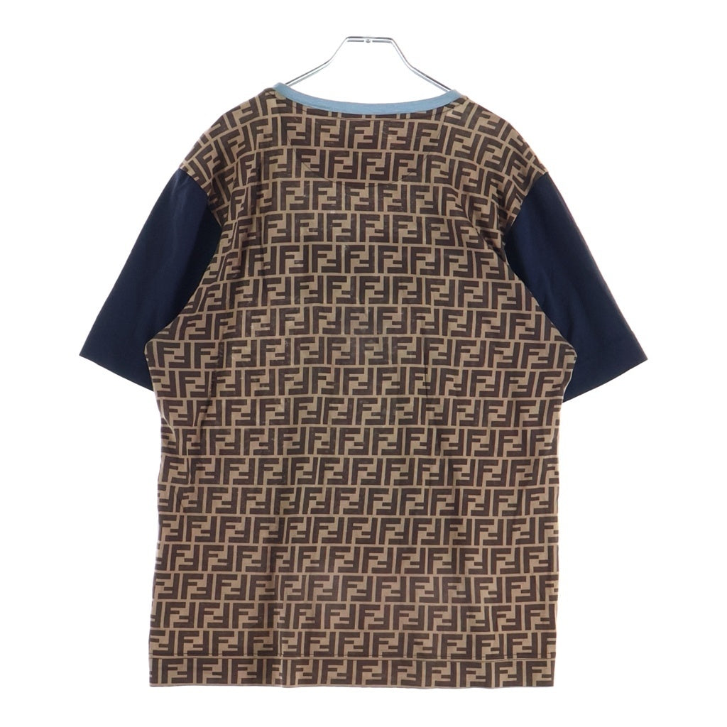 FENDI(フェンディ) ×FILA フィラ ズッカ柄 ロゴ 半袖Tシャツ カットソー ブラウン FY0936 A65H