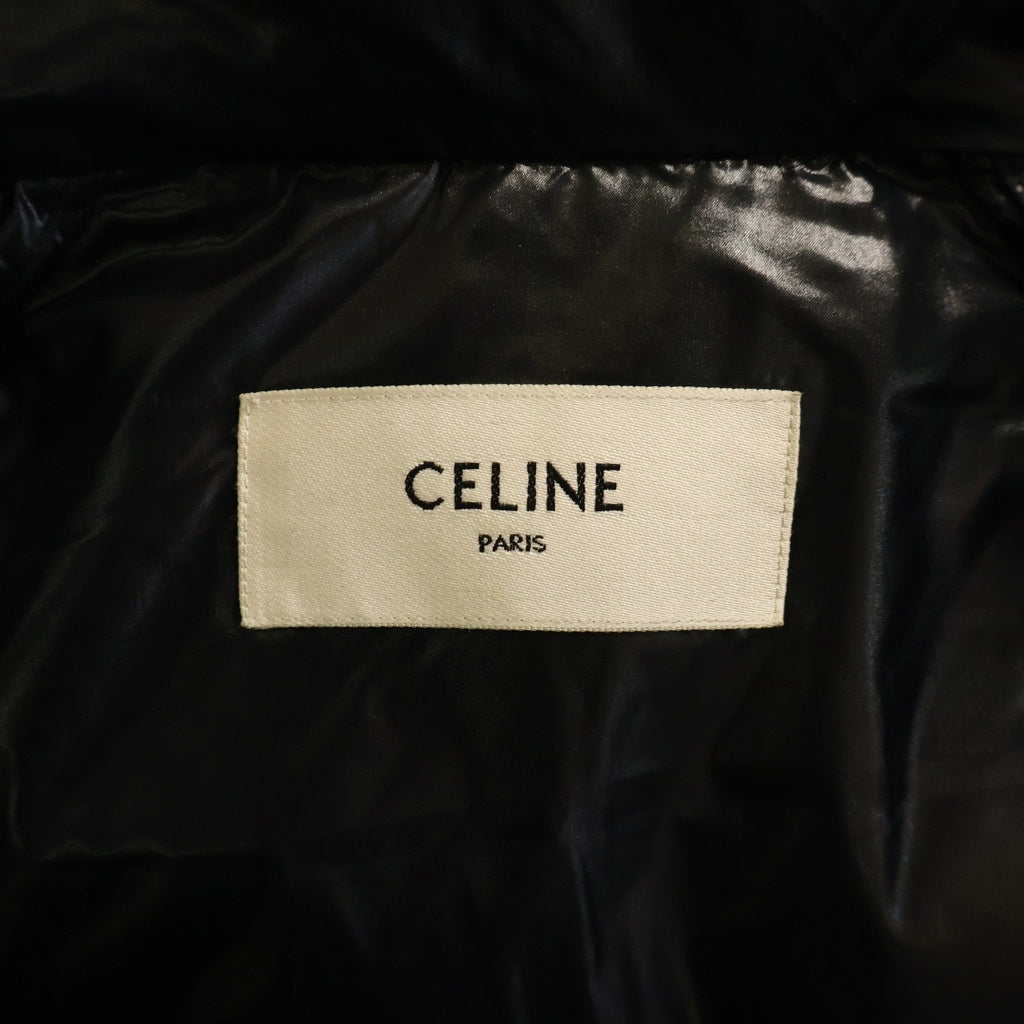 CELINE(セリーヌ) 21AW バックロゴプリント ジップアップ 中綿ダウンジャケット ブラック 2W430595K