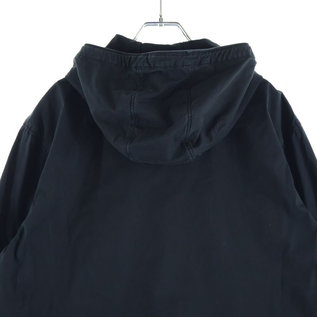 STONE ISLAND(ストーンアイランド) ロゴワッペン ジャケット ジップアップ フーディ コットン ブラック 801542610
