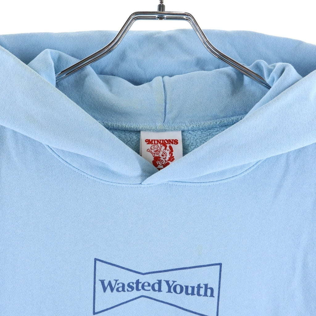 WASTED YOUTH(ウェイステッドユース) ×MINIONS Hoodie VERDY ミニオンズ ヴェルディ プルオーバーフーディーパーカー ブルー