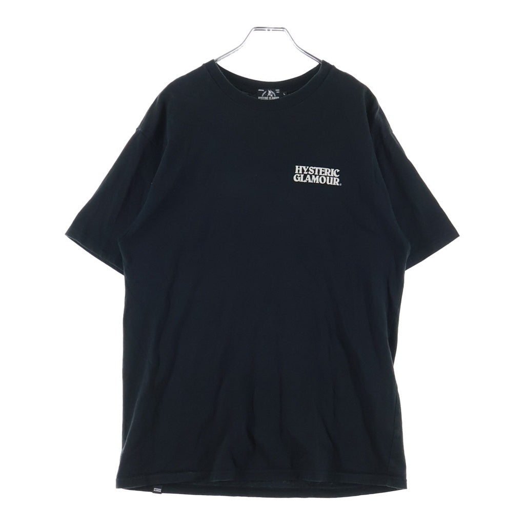HYSTERIC GLAMOUR(ヒステリックグラマー) Psychedelic フロントロゴ付き クルーネック 半袖Tシャツ カットソー ブラック 02211CT22