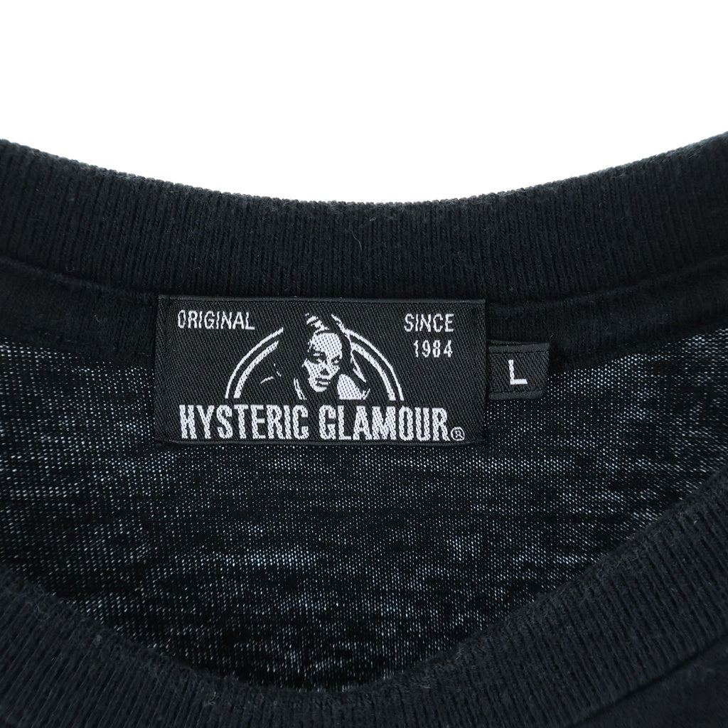 HYSTERIC GLAMOUR(ヒステリックグラマー) Psychedelic フロントロゴ付き クルーネック 半袖Tシャツ カットソー ブラック 02211CT22