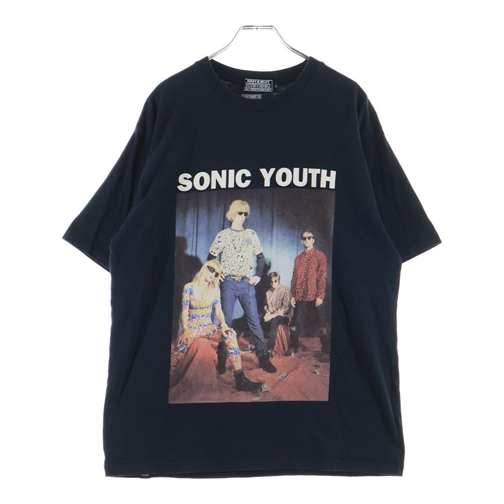 HYSTERIC GLAMOUR(ヒステリックグラマー) SONIC YOUTH フロントプリント クルーネック 半袖Tシャツ カットソー ブラック 02241CT31