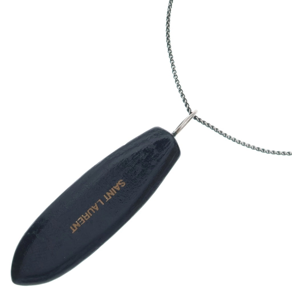 SAINT LAURENT PARIS(サンローランパリ) ウッド サーフボード ペンダントネックレス ブラック/シルバー