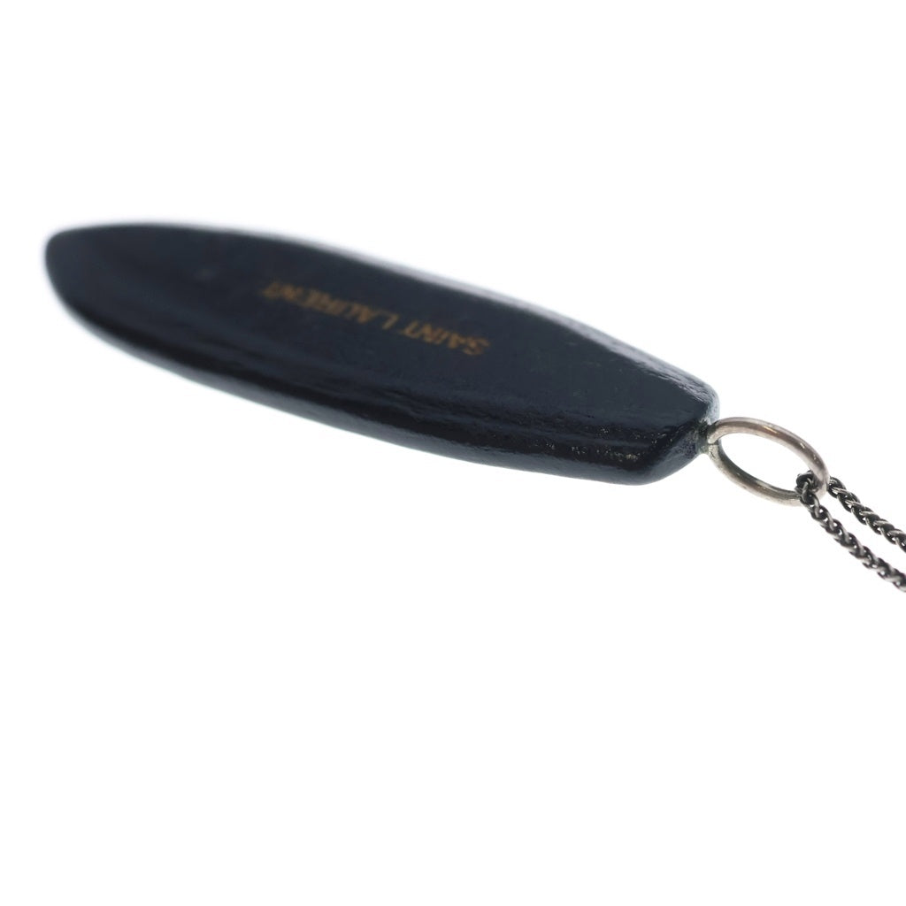 SAINT LAURENT PARIS(サンローランパリ) ウッド サーフボード ペンダントネックレス ブラック/シルバー