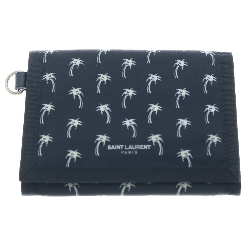 SAINT LAURENT PARIS(サンローランパリ) ウォレットチェーン付き パームツリー 3つ折り財布 ブラック 586279・0419