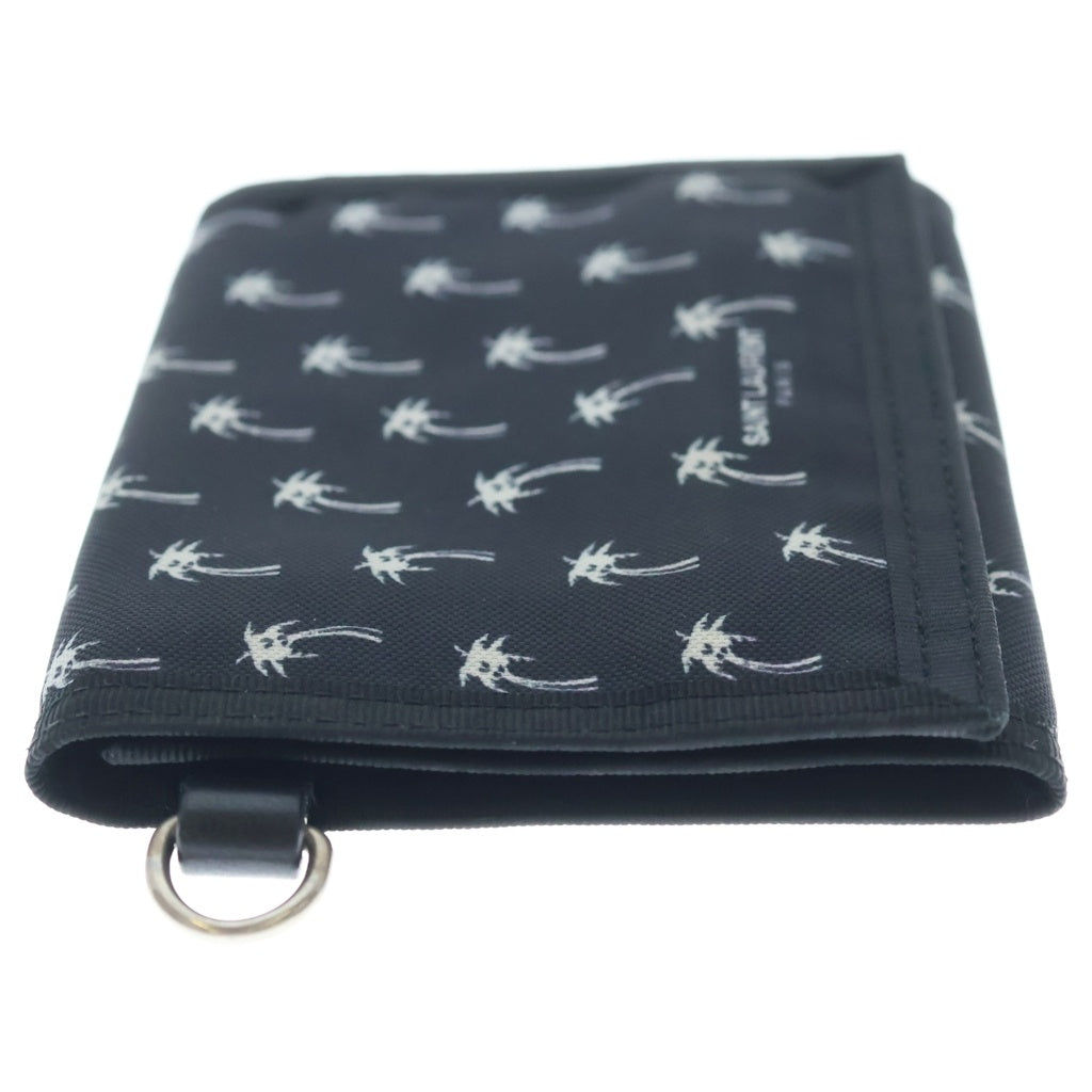 SAINT LAURENT PARIS(サンローランパリ) ウォレットチェーン付き パームツリー 3つ折り財布 ブラック 586279・0419
