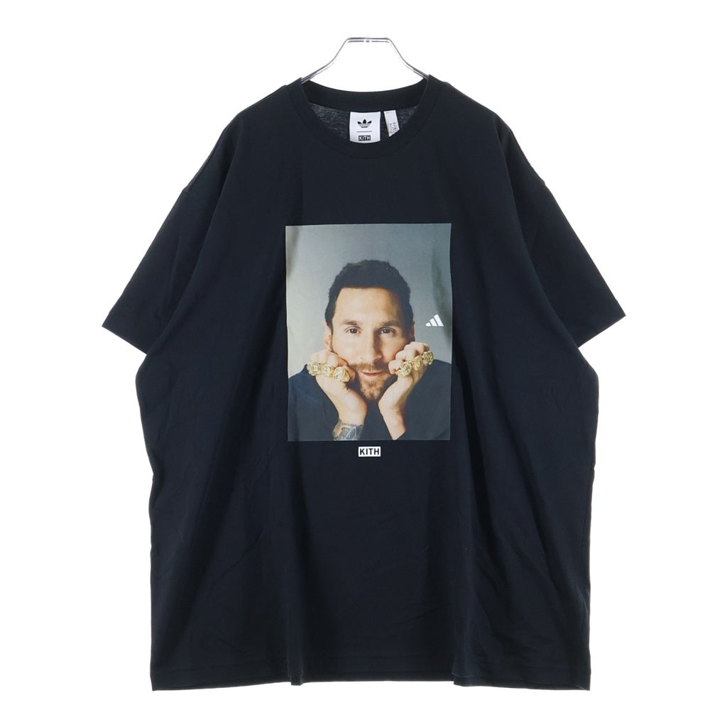 KITH(キス) Lionel Messi x adidas Football Graphic Tee リオネル・メッシ アディダス フットボール グラフィック プリント 半袖 Tシャツ カットソー ブラック
