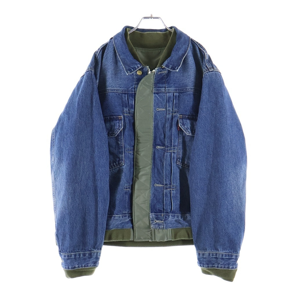 Sacai(サカイ) 25SS × Levi's Denim Nylon Twill Reversible Blouson リーバイス デニム ナイロン ツウィル リバーシブル ブルゾンジャケット インディゴ/カーキ 25-03707M