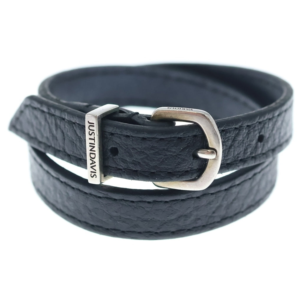 Justin Davis(ジャスティンデイヴィス) FENRIR NARROW LEATHER フェンリル ナローレザー ブレスレット ブラック/ホワイト