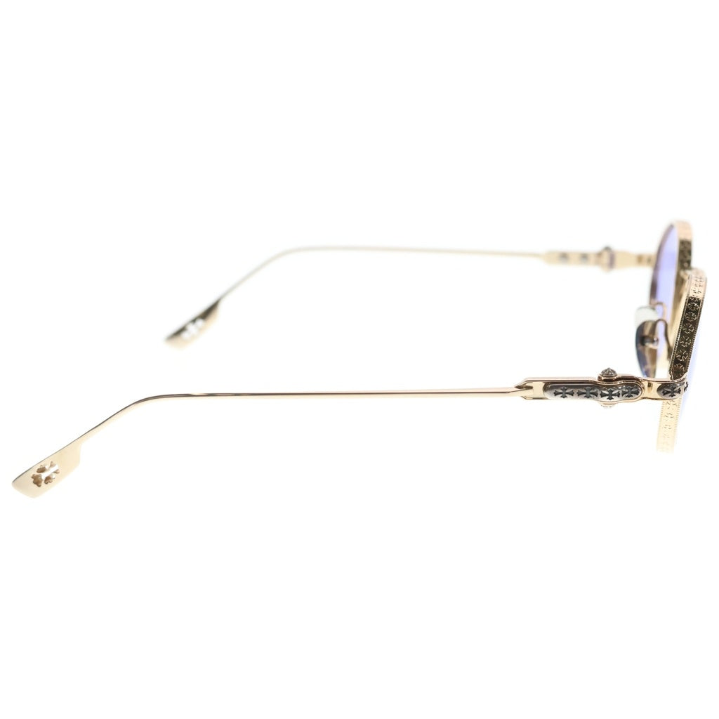 CHROME HEARTS(クロムハーツ) HONEY DIPPED CHクロス オーバルフレーム サングラス アイウェア メガネ ゴールド/ブルー