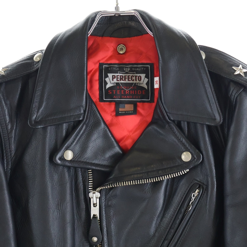 SCHOTT(ショット) 100th YEAR ROSIE ONE STAR RIDERS LEATHER JACKET 100周年記念限定モデル ダブルライダースジャケット ブラック 7371