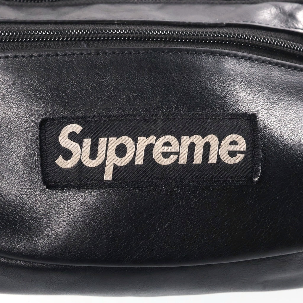 SUPREME(シュプリーム) 24AW Leather Waist Bag レザーウエストバッグ ブラック