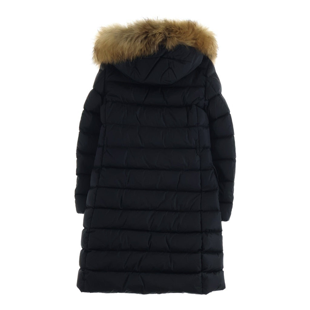 MONCLER(モンクレール) 17AW KHLOE クロエ ファーフーデッド ベルト付き ロングダウンコート ジャケット ブラック レディース C20934988425