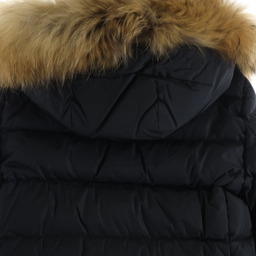 MONCLER(モンクレール) 17AW KHLOE クロエ ファーフーデッド ベルト付き ロングダウンコート ジャケット ブラック レディース C20934988425