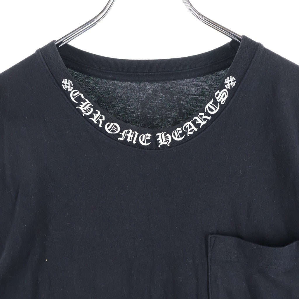 CHROME HEARTS(クロムハーツ) Neck Logo ネックロゴ クルーネック半袖Tシャツカットソー ブラック
