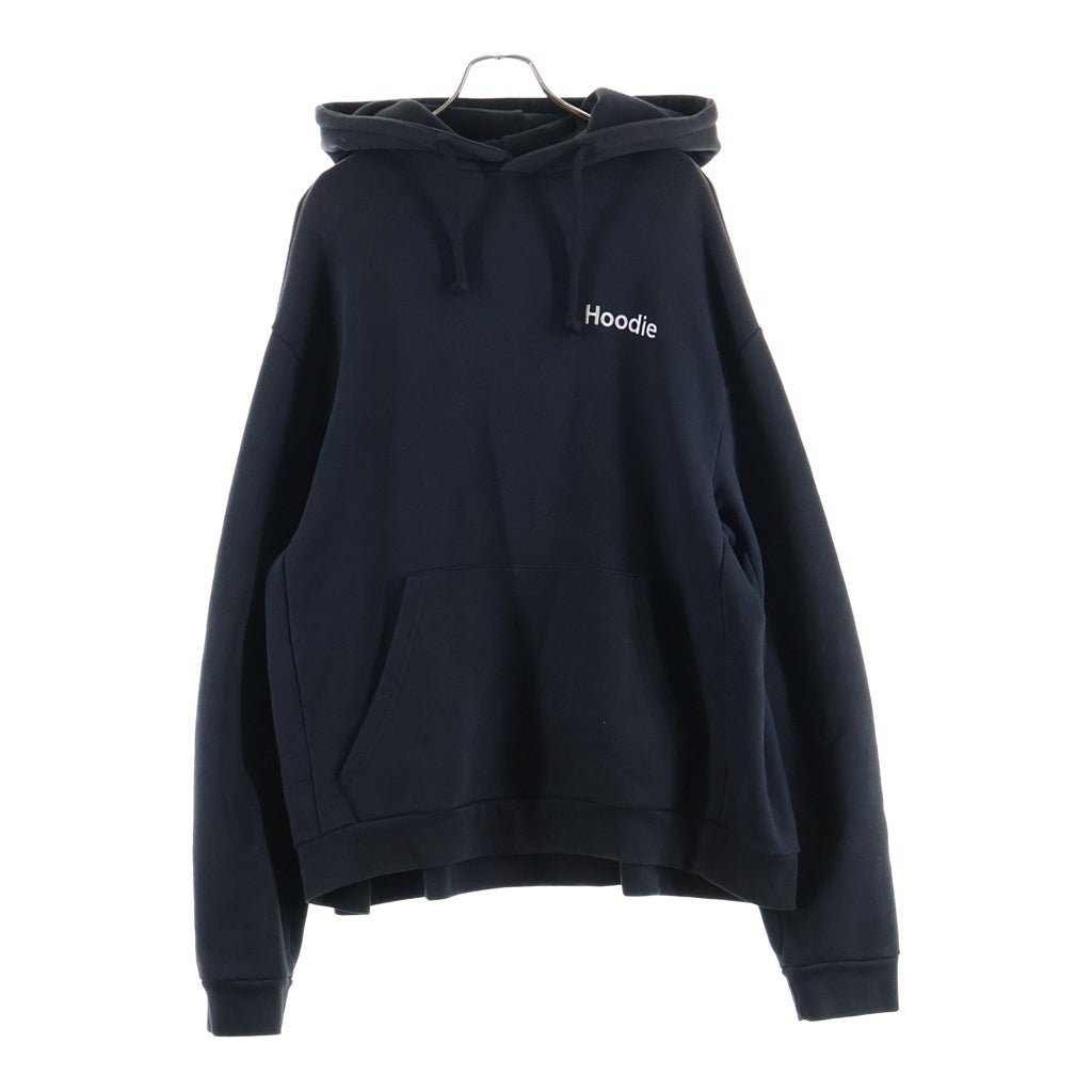 VETEMENTS(ヴェトモン) 16SS レタリング刺繍オーバーサイズプルオーバーパーカー ブラック SS16TP17